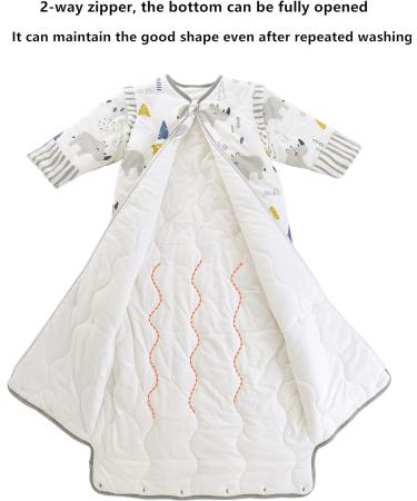 Chilsuessy Baby Sleeping Bag 3.5 Tog | Winter Wearable Blanket for Kids |Adjustable Length & Removable Sleeves | Toddler Sleeping Bag 3-6 Years | Cute Rhinoceros Design - Buy Online on SooperMarket.com
