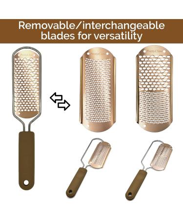 PrettyClaw Callus Remover Foot File - Pedicure Tool for Dead Skin & Corn Removal with 3 Blades, Free Pouch & Nail File - Buy Online on SooperMarket.com