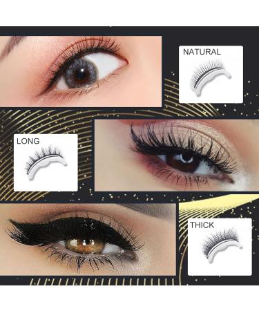 Natural False Eyelashes Wispy Natural Fake Lashes ABS Fiber 1 Pairs Cat Eye Lashes for Parties Weddings Birthday Gifts - Buy Online on SooperMarket.com