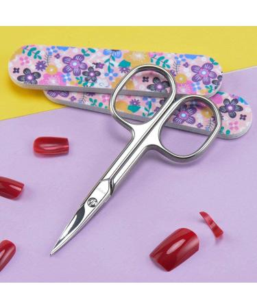 LIVINGO Premium Stainless Steel Manicure Scissors - Multi-purpose Cuticle Pedicure Kit for Nails, Eyebrows, Eyelashes, and Dry Skin - 3.5 inch Curved Blade - A-silver - Buy Online on SooperMarket.com