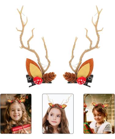minkissy 2 Pairs Christmas Glow Barrette Christmas Hairpin Glowing Hairpin Girl Hair Accessories Girls Hair Ties Hair Ornaments for Women Xmas Hair Clips Antlers Deer Horns Hair Holder Ear - Buy Online on SooperMarket.com