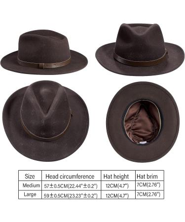 MIX BROWN Australian Wool Outback Cowboy Hat | Crushable Wide Brim Western Style | Coffee 7 3/8 - Buy Online on SooperMarket.com