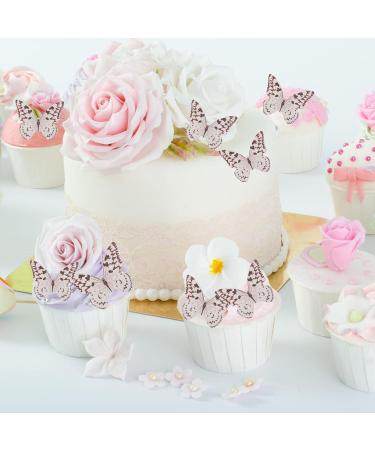 48 Piece Alegre Butterflies Cupcake Topper - Edible Tortendeco Decorations for Birthday Cakes - Black & White Butterfly Muffin Decor - Buy Online on SooperMarket.com