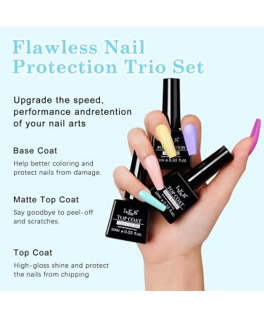 LKE Gel Nail Polish Kit with 72W UV Lamp | 6 Macaron Colors + Top & Base Coat | Manicure DIY Gifts for Women - Buy Online on SooperMarket.com