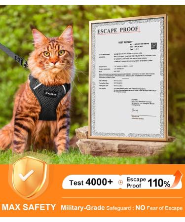 Halypet Cat Harness and Leash Set - Third Generation Escape Proof Design for Maximum Safety - Adjustable, Breathable Vest for Outdoor Walking - Black Small - Buy Online on SooperMarket.com