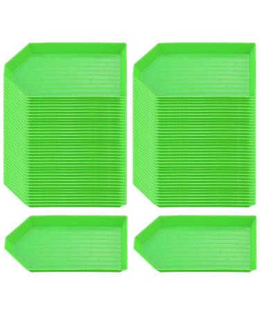 Sorting Trays,100 Pieces Plastic Bead Sorting Trays Diamond Rhinestone Tray Diamond Painting Tray Cross Stitch Nail Art Tray Sorting Storage Plates Tray for Craft and DIY Needs (Green)