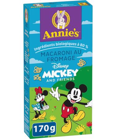ANNIE'S - MACARONI AND CHEESE Disney Mickey and Friends No Artificial Flavours or Synthetic Colours Contains Real Cheese and Milk Ingredients 80% Organic Ingredients 170 Grams Package - Buy Online on SooperMarket.com