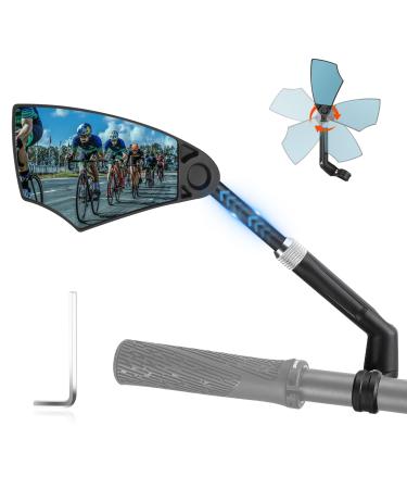 Bicycle mirror for e-bike-bike rear mirror foldable for handlebar 20-23mm retractable & 360 adjustable-glare protection mirror for ebikes MTB (left) left-1