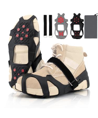 Byhsports Non-slip ice spikes for running anti-slide shoe spikes with reflective paragraphs Gr del ice spikes for shoes and boots snow and ice hikes XL Wolfram nails