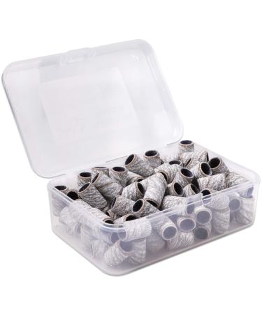 PANA 100 Pieces Nail Sanding Bands Professional Nail Manicure Great Fit for Nail Drill Bits for Acrylic Nails (120 Grit Zebra) Large Zebra 120 Grit