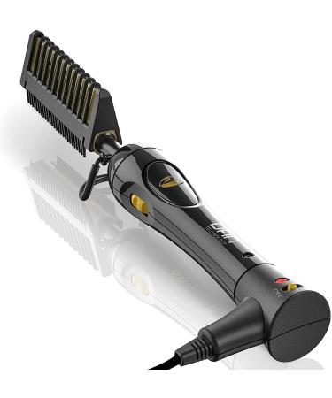Dan Technology 500? hot Comb,60 Min Auto-Off Hair Straightener Comb,7 Temperatures Adjustable Ceramic hot Comb,Electric Pressing Comb for Black Hair,Professional hot Combs for Natural Black Hair Gold