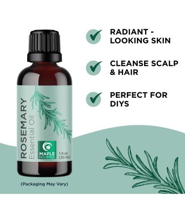 Rosemary and Castor Oil Set for Hair, Skin, and Nails - Natural Essential Oils for Growth and Hydration - Buy Online on SooperMarket.com