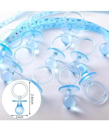 48 Pieces Baby Shower Decorations 24 Plastic Pacifiers and 24 Mini Clothes Pins Transparent Baby Showers Pacifiers Necklace Baby Girl Boy Pacifier Necklace for Party Favor Plastic Clothespins (Blue) - Buy Online on SooperMarket.com