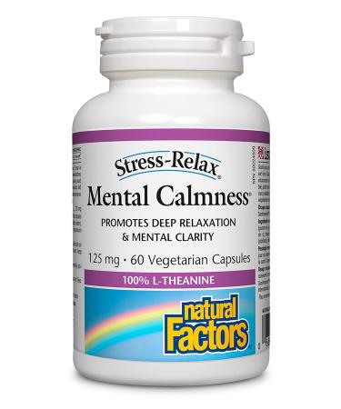 Natural Factors Stress-Relax Suntheanine L-Theanine 125 mg 60 Vegetarian Capsules