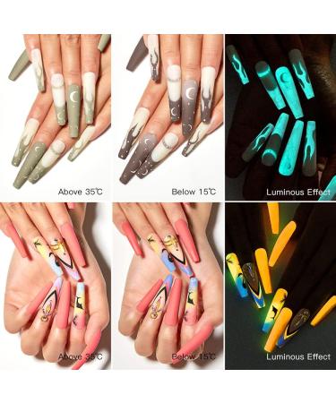 MSRUIOO Colour Changing Gel Nail Polish Set Glow in the Dark Gel Nail Polish Kit Temperature Mood Change Nail Gel Polish Soak Off LED Gel Nail Kit 6 Pieces 8 ml - Buy Online on SooperMarket.com