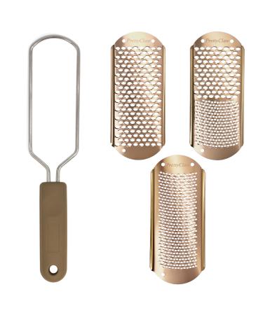 PrettyClaw Callus Remover Foot File Pedicure File Callus Tool Corn Remover Removes Dead Skin Foot Scrubber Rasp Callus Shaver Heel Scraper for Feet With 3 Blades with Free Reusable Pouch and Nail File