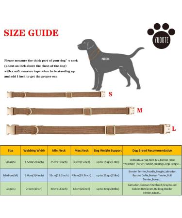 YUDOTE Ultra-Soft Natural Cotton Dog Collar for Small Dogs with Sensitive Skin - Brown (S) | 1 Pack - Buy Online on SooperMarket.com