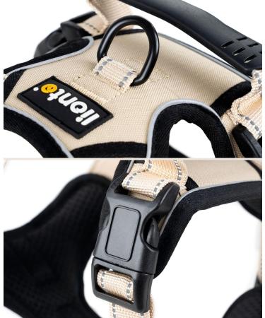 Shop Lionto Adjustable Padded Anti-Pull Dog Harness - Reflective Safety Harness Size S Beige | International Shipping Available - Buy Online on SooperMarket.com