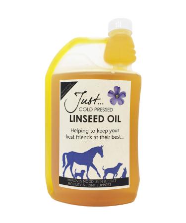 Just Linseed Oil - Natural Pet Supplement - British Cold Pressed Extra Virgin Linseed (Flaxseed) Oil 1 Litre