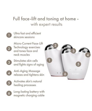Geske SmartAppGuided Microcurrent Face-Lifter | 6-in-1 Facial Lifting Device | Anti-Aging & Double Chin Remover | Revolutionize Your Skincare Routine - Buy Online on SooperMarket.com