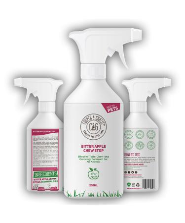 C&G Pets | No Chew Bitter Apple Spray for Dogs | Stop Dog Chewing Deterrent | Alcohol Free Anti Chew Repellent Formula for Puppies Cats Horses and Rodent Pets