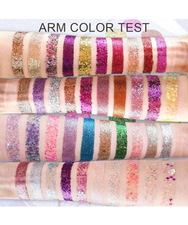 40 Colors Glitter Eyeshadow Palette + Glitter Glue | Sparkly Eye Makeup Kit for Women - Buy Online on SooperMarket.com