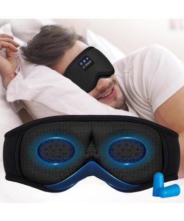 Upgraded Bluetooth 5.4 3D Sleep Mask Dual Sides Breathable Sleep Headphones up to 14-Hour Stand-by Bluetooth Eye Masks Wireless Earphones Eye Mask for Sleeping Cool Tech Gadget Travel Essentials Loup Pour Dormir Black - Buy Online on SooperMarket.com
