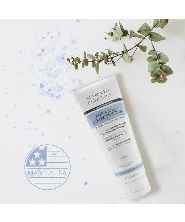Advanced Clinicals Anti-Aging Collagen Body Scrub Wash - 3-in-1 Exfoliator for Women & Men, Hydrating & Clarifying Formula (8 Fl Oz) - Buy Online on SooperMarket.com
