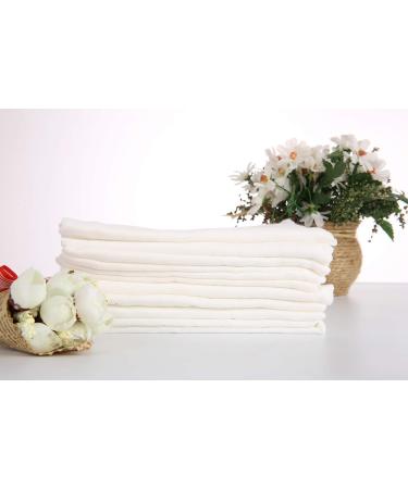 100% Cotton Double Gauze Burp Cloth Prefold Diapers - White 10 Count | 52 x 70cm | Busy Mom - Buy Online on SooperMarket.com