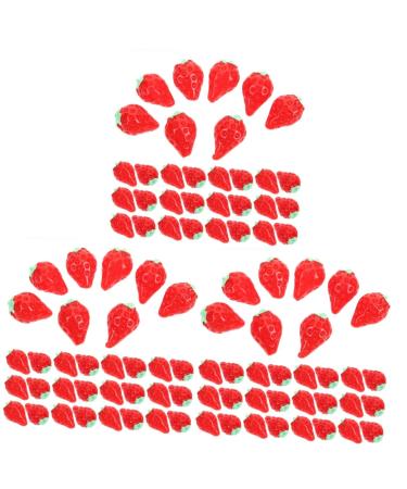 Alipis 90 Pcs Simulation Three-dimensional Fruit Mini Picture Frame Cake Toy Miniatures Miniature Dollhouse Accessories Diy Crafts Food Keychain Cake Decor Phone Case Strawberry Resin