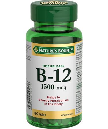 Nature's Bounty Melatonin 10mg 120 Count Value Size Helps Reset Body's Sleep-Wake Cycle Reduce Effects of Jet-lag Reduce Time it Takes to Get to Sleep & Time Release Vitamin B-12 Tablet 1500 mcg - Buy Online on SooperMarket.com