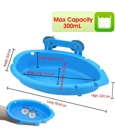 Mygeromon Bird Bath for Cage - Hanging Small Tub for Parrot, Parakeets, Canary, Budgerigar Shower - Blue - Buy Online on SooperMarket.com