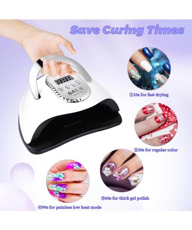 280W UV LED Nail Lamp for Fast Gel Nail Curing | 4 Timers, 66 Beads | Home and Salon Nail Polish Dryer - Buy Online on SooperMarket.com