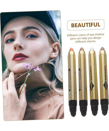 Mikinona Neutral Eyeshadow 4pcs Highlighter Eyeshadow Pencil Glitter Crayons Eye Shadow Makeup Cosmetics Glue Girl - Buy Online on SooperMarket.com