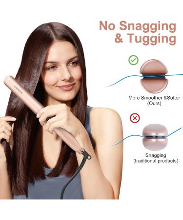 Lure & Smooth 2-in-1 Hair Smoothing & Curling Iron - Ceramic Waves for All Hair Types - LCD Display - Perfect Halloween Gift (Pink) - Buy Online on SooperMarket.com