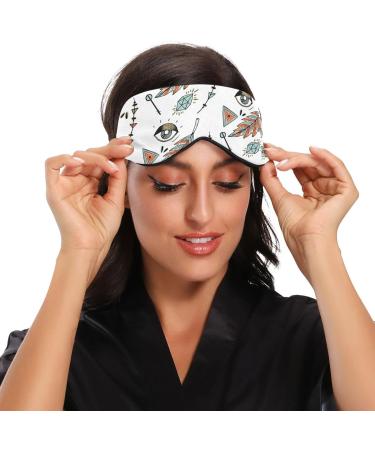 Haskirky Light Blocking Eye Mask for Adults - Breathable and Adjustable for Travel, Yoga, Meditation - Deep Sleep Goodies Vintage Bohemian Design - Buy Online on SooperMarket.com