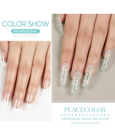 PEACECOLOR 2 x 8g Clear Acrylic Powder for Nail Extension 3D Carving French Nails Acrylic Nails Supplies AC-23 - Buy Online on SooperMarket.com