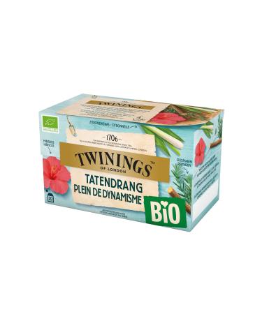 Twining organic torture herbal tea-invigorating organic herbal tea mixture with hibiscus lemongrass rosemary refined with licorice 20 tea bags 34 g