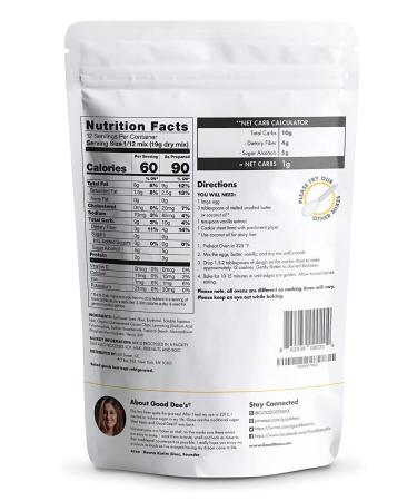 Good Dee's Chocolate Chip Cookie Mix - Keto, Dairy-Free, Soy-Free, Low Carb | 1g Net Carbs per Serving (12 Servings) - Diabetic & Weight Watchers Friendly - Buy Online on SooperMarket.com
