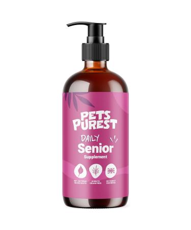 Pets Purest Senior Dog Supplement. Daily Older Dogs Supplement for Vitality Joints Brain Health Heart Health and Immunity Support. Rich in Omega 3 6 and 9. Suitable for Dogs Cats and Pets.