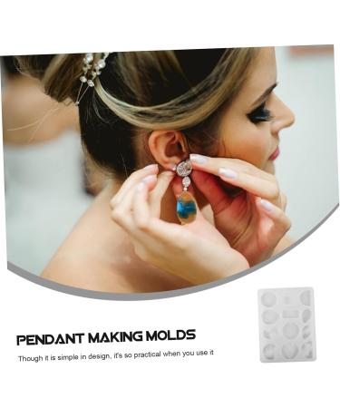 LALAFINA Epoxy Resin Mold Epoxy Mold Resin Keychain Molds Circle Earrings Pendant Making Manual Jewelry Mold Key Chain Charm White 17.2X12.9cm - Buy Online on SooperMarket.com