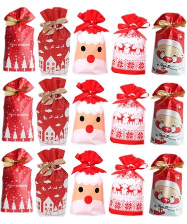 PLAFOPE Chrismas Bags 50pcs Christmas Drawstring Bag Candy Bags Holiday Santa Bag Drawstring Candy Bag Child Bag Food - Buy Online on SooperMarket.com