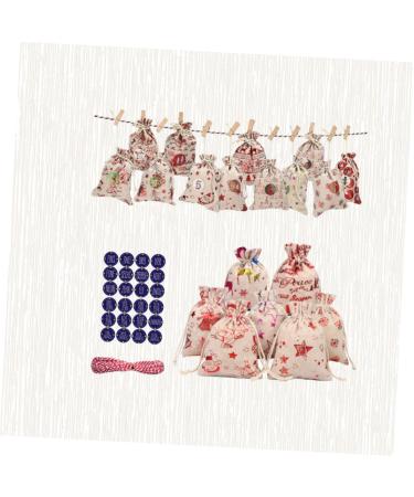 KOMBIUDA 50 Pcs Calendar Chritmas Candy Chrismas Garland Pouch for Christmas Storage Bag Drawstring Size 2 As Shown - Buy Online on SooperMarket.com