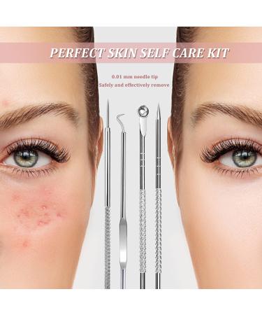 Blackhead Acne Removal Extractor Kit | Professional Stainless Pimple Blemish Tools with Storage Box - 4PCS - Buy Online on SooperMarket.com