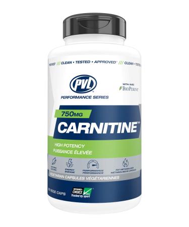 PVL Carnitine 750 L-Carnitine Amino Acid Weight-Loss and Stimulant-Free Fat Burner Workout Supplement Metabolism Booster Enhance Energy 750 mg 90 Vege Caps
