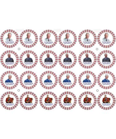 Holly Cupcakes 24 King Charles Pre Cut Cake Toppers- Made with love in the UK - Buy Online on SooperMarket.com
