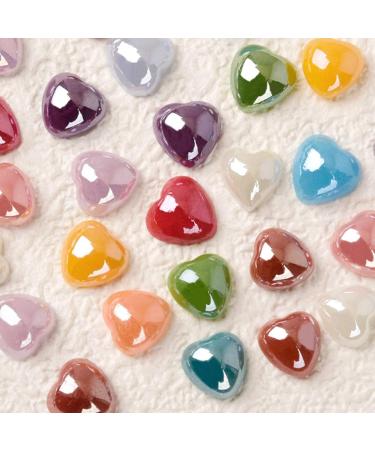 SANWOOD Nail Gems - 50 Pieces 3D Love Heart Ceramic Nail Art Decor | DIY Manicure Sequins for Women - Buy Online on SooperMarket.com