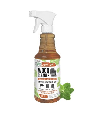 Mighty Mint Wood Cleaner and Conditioner Non-Toxic Spray Cleans and Renews Wood Natural Peppermint Scent 16oz