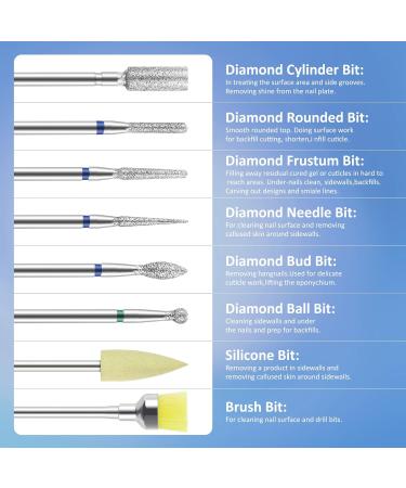 MAQUITA 24pcs Professional Ceramic Tungsten Alloy Nail Drill Bits - Gel & Acrylic Removal Tools for Manicure Pedicure - Nail Accessories - Buy Online on SooperMarket.com