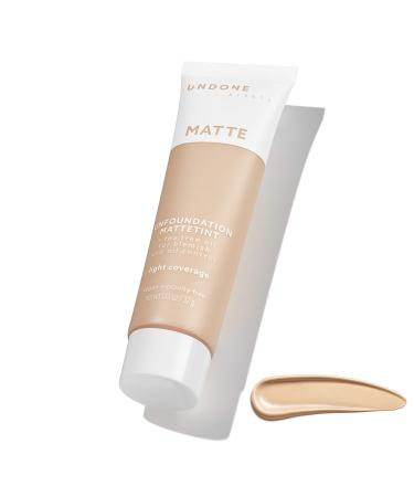 Undone Beauty Unfoundation Light Coverage Matte Foundation with Lightweight Formula for Even Skin Tone and Natural Looking Finish - Tea Tree for Oil Absorbing & Blemish Control - Buttercream Medium Light